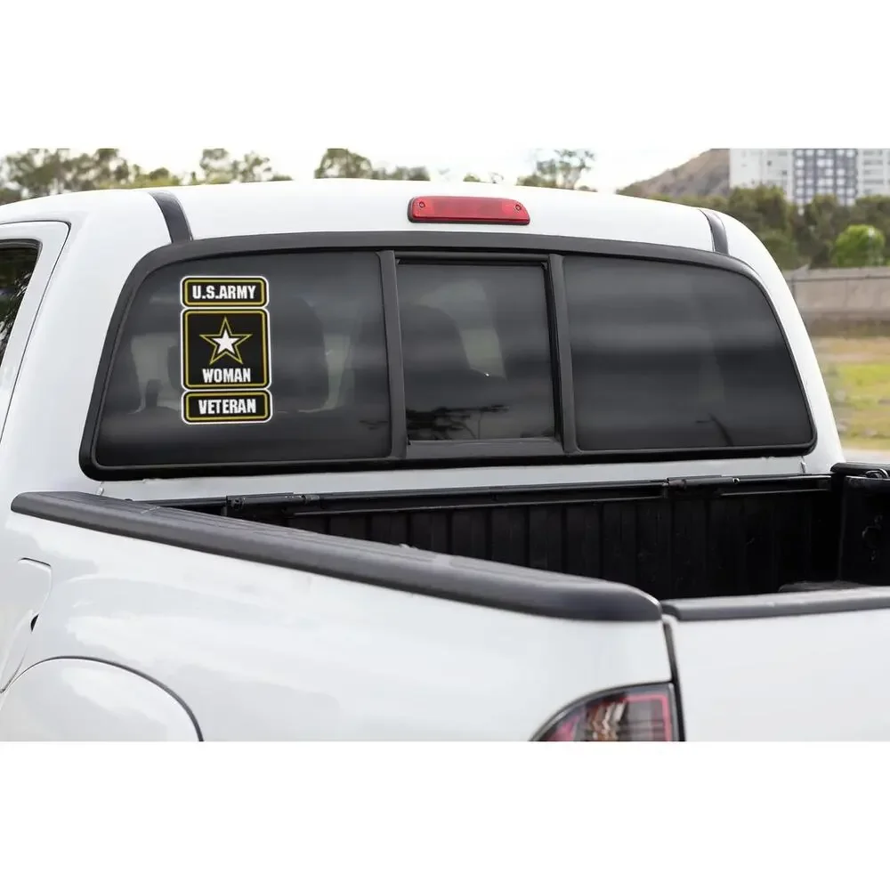Proud Woman Veteran Military Star Vinyl Sticker Car Truck Window Decal